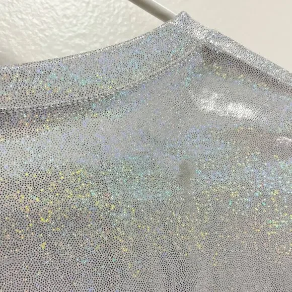 Gray Rainbow Sparkle Short Sleeve Crew Neck Top - Picture 8 of 12